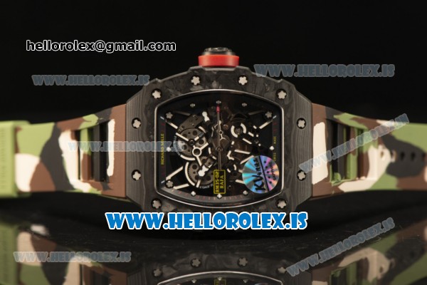 Richard Mille RM35-02 Carbon Fiber With Miyota 9015 Movement 1:1 Clone Camouflage Rubber - Click Image to Close
